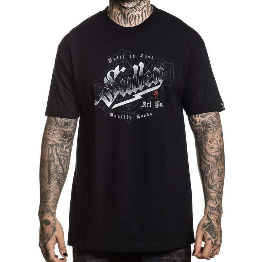 Sullen Clothing Bolt Tee Sz L  Black Logo Flow